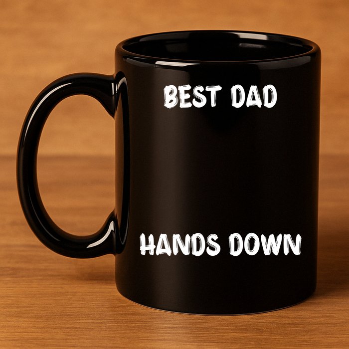 Best Dad Hands Down Craft For Handprints Fathers Day Great Gift 11oz C Handle Ceramic Mug