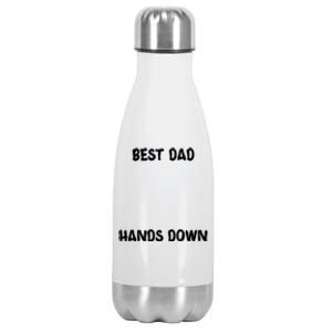 Best Dad Hands Down Craft For Handprints Fathers Day Great Gift Stainless Steel Insulated Water Bottle