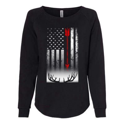 Bow Deer Hunting American Flag Bow Hunting Lover Gift Womens California Wash Sweatshirt