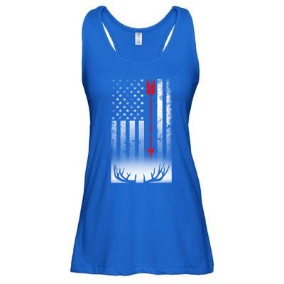 Bow Deer Hunting American Flag Bow Hunting Lover Gift Ladies Essential Flowy Tank