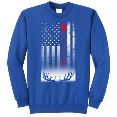 Bow Deer Hunting American Flag Bow Hunting Lover Gift Tall Sweatshirt