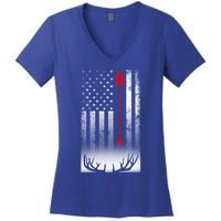 Bow Deer Hunting American Flag Bow Hunting Lover Gift Women's V-Neck T-Shirt