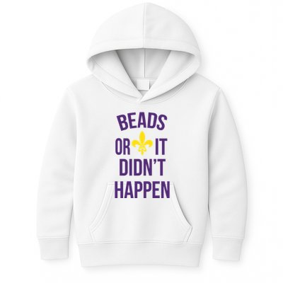 Beads Or It DidnT Happen Mardi Gras Kids Hoodie