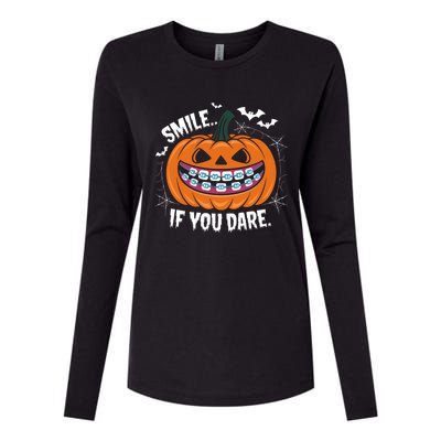 Braces Dentist Horror Gift Womens Cotton Relaxed Long Sleeve T-Shirt