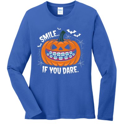 Braces Dentist Horror Gift Ladies Long Sleeve Shirt