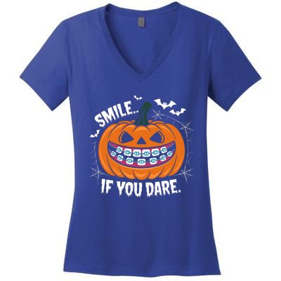 Braces Dentist Horror Gift Women's V-Neck T-Shirt