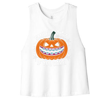 Braces Dentist Horror Gift Women's Racerback Cropped Tank