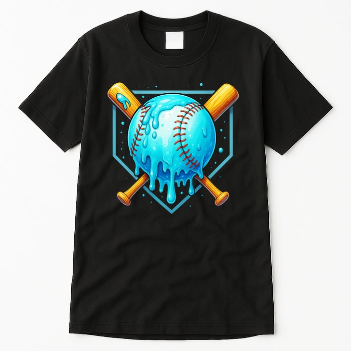 Baseball Drip Home Plate Ice Cream Tall T-Shirt