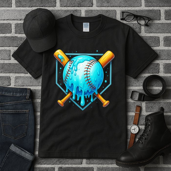 Baseball Drip Home Plate Ice Cream Tall T-Shirt