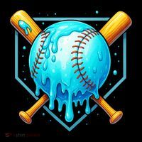 Baseball Drip Home Plate Ice Cream Flatbill Hat