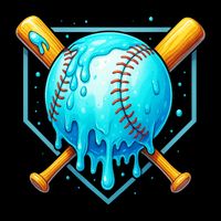 Baseball Drip Home Plate Ice Cream Polo