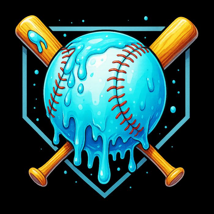 Baseball Drip Home Plate Ice Cream Polo