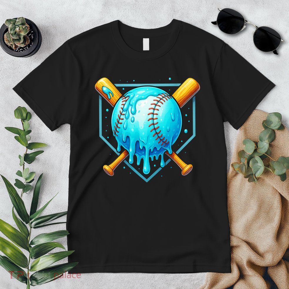 Baseball Drip Home Plate Ice Cream Premium T-Shirt