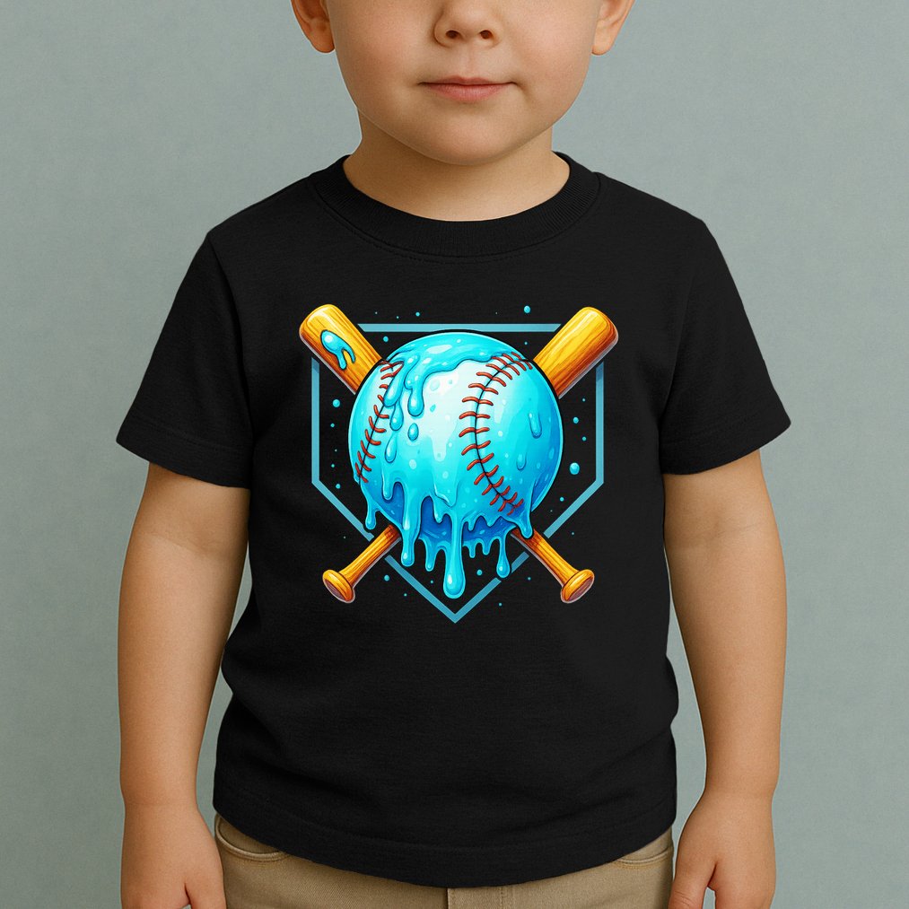 Baseball Drip Home Plate Ice Cream Toddler T-Shirt