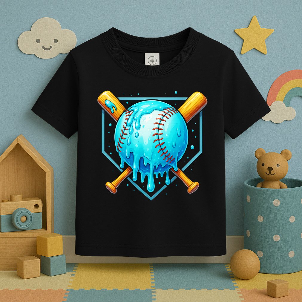 Baseball Drip Home Plate Ice Cream Toddler T-Shirt