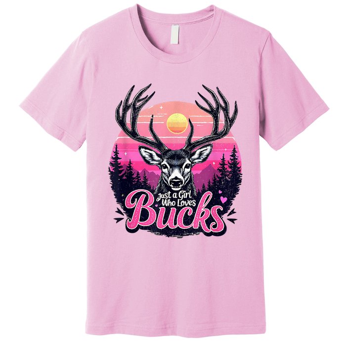 Buck Deer Hunting Hunter Vintage Hunt Premium T-Shirt