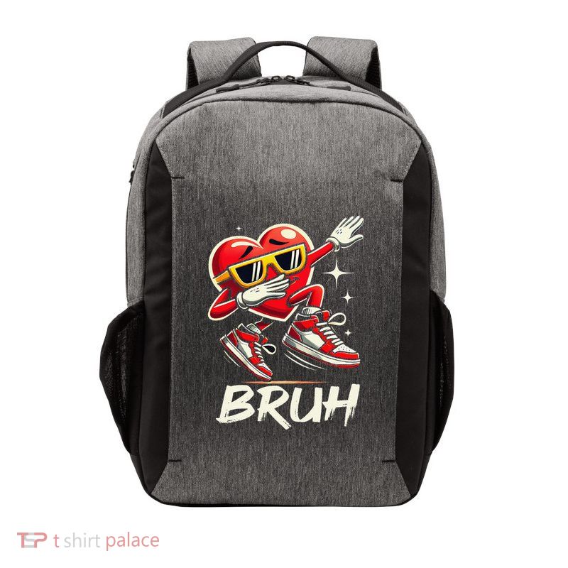 Bruh Dabbing Heart Funny Valentine Day Vector Backpack