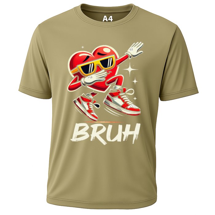 Bruh Dabbing Heart Funny Valentine Day Performance Shirt