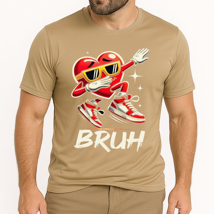 Bruh Dabbing Heart Funny Valentine Day Performance Shirt