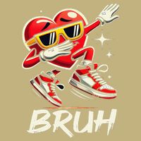 Bruh Dabbing Heart Funny Valentine Day Cooling Performance Long Sleeve Crew