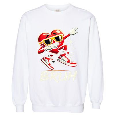 Bruh Dabbing Heart Funny Valentine Day Garment-Dyed Sweatshirt