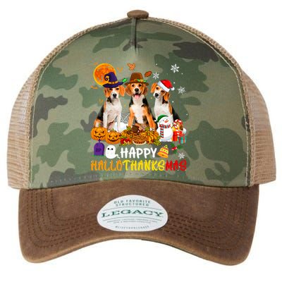 Beagle Dog Happy Hallothanksmas Xmas Dog Lover Meaningful Gift Legacy Tie Dye Trucker Hat