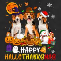 Beagle Dog Happy Hallothanksmas Xmas Dog Lover Meaningful Gift 7 Panel Mesh Trucker Snapback Hat