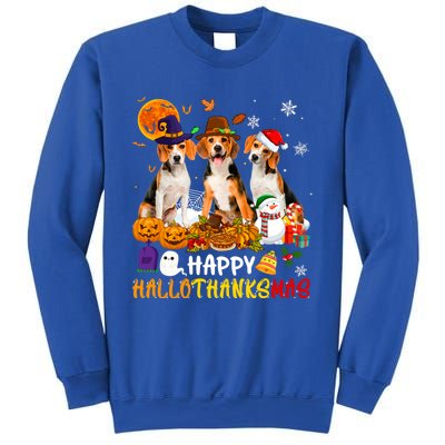 Beagle Dog Happy Hallothanksmas Xmas Dog Lover Meaningful Gift Sweatshirt