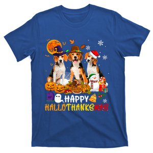 Beagle Dog Happy Hallothanksmas Xmas Dog Lover Meaningful Gift T-Shirt