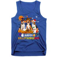 Beagle Dog Happy Hallothanksmas Xmas Dog Lover Meaningful Gift Tank Top