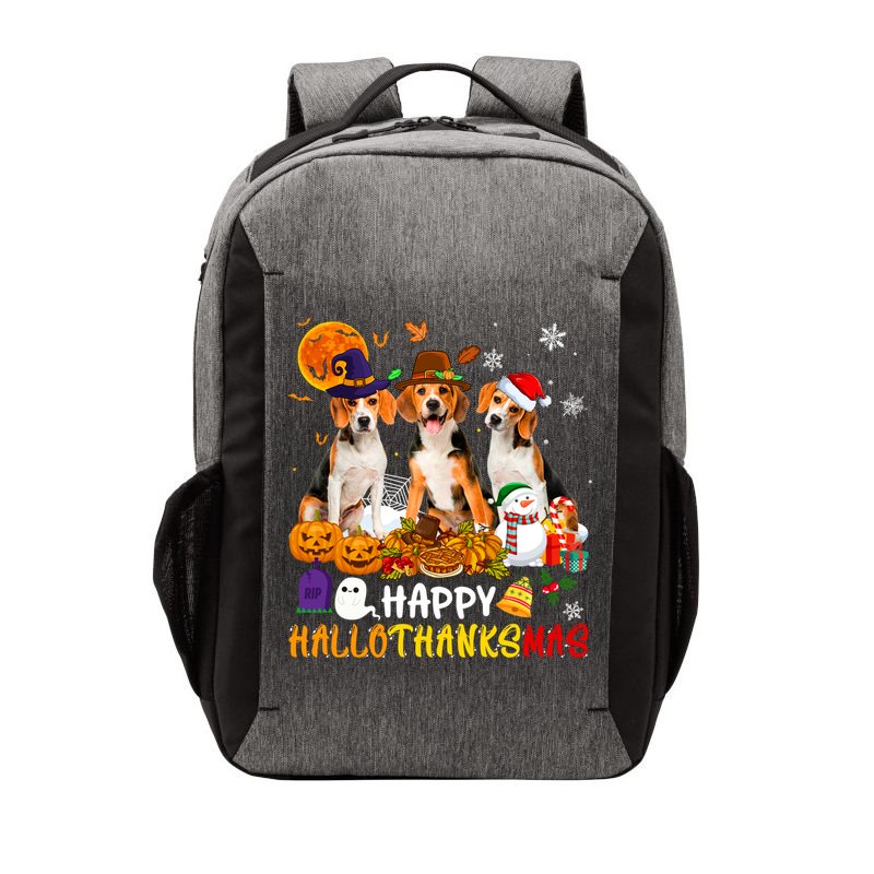 Beagle Dog Happy Hallothanksmas Xmas Dog Lover Meaningful Gift Vector Backpack