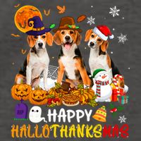 Beagle Dog Happy Hallothanksmas Xmas Dog Lover Meaningful Gift Vector Backpack