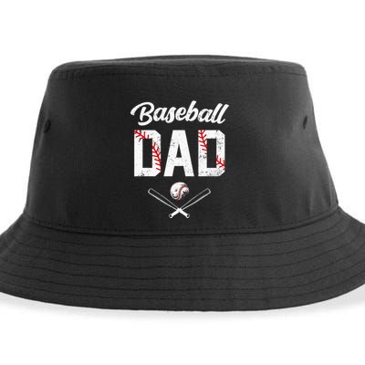 Baseball Dad Happy Fathers Day Wife Daughter Sustainable Bucket Hat