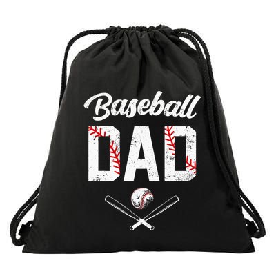 Baseball Dad Happy Fathers Day Wife Daughter Drawstring Bag