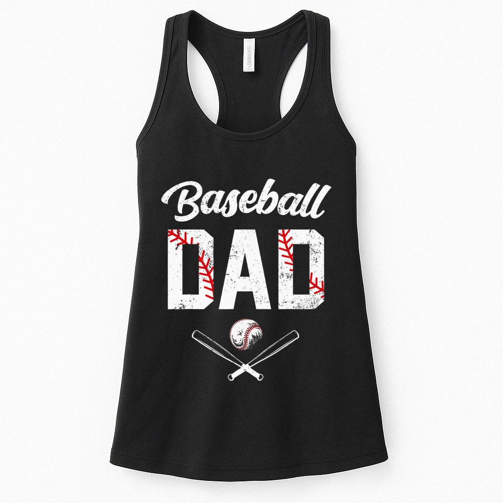 Baseball Dad Happy Fathers Day Wife Daughter Womens Tank Top