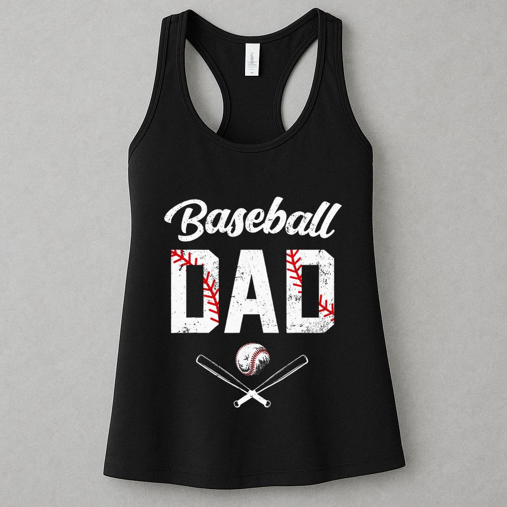 Baseball Dad Happy Fathers Day Wife Daughter Womens Tank Top
