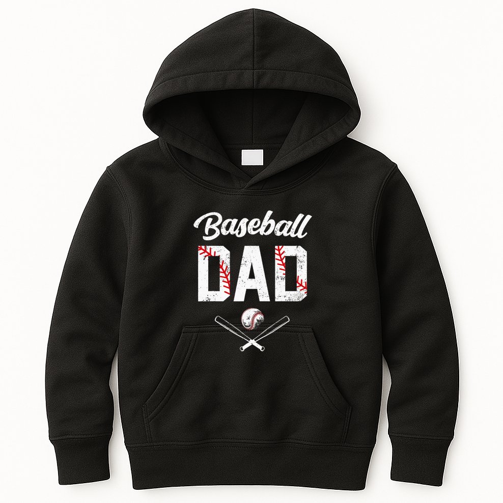 Baseball Dad Happy Fathers Day Wife Daughter Kids Hoodie