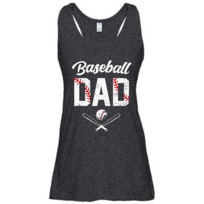 Baseball Dad Happy Fathers Day Wife Daughter Ladies Essential Flowy Tank