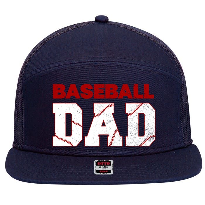 Baseball Dad Happy Fathers Days For Boy 7 Panel Mesh Trucker Snapback Hat