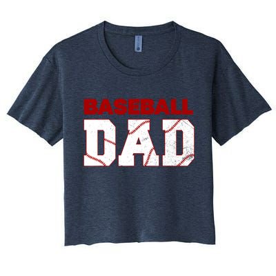 Baseball Dad Happy Fathers Days For Boy Women's Crop Top Tee