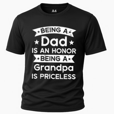 Being Dad Honor Grandpa Priceless Fathers Grandparents Day Performance Shirt