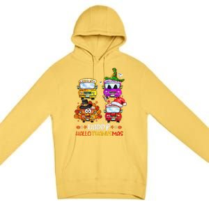 Bus Driver Happy HalloThanksMas Thanksgiving Christmas Premium Pullover Hoodie