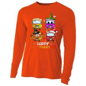 Bus Driver Happy HalloThanksMas Thanksgiving Christmas Cooling Performance Long Sleeve Crew