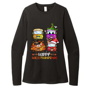 Bus Driver Happy HalloThanksMas Thanksgiving Christmas Womens CVC Long Sleeve Shirt