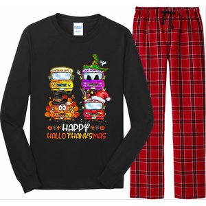 Bus Driver Happy HalloThanksMas Thanksgiving Christmas Long Sleeve Pajama Set