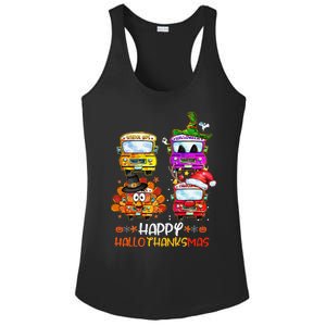 Bus Driver Happy HalloThanksMas Thanksgiving Christmas Ladies PosiCharge Competitor Racerback Tank