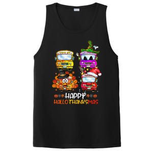 Bus Driver Happy HalloThanksMas Thanksgiving Christmas PosiCharge Competitor Tank