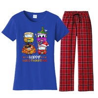 Bus Driver Happy HalloThanksMas Thanksgiving Christmas Women's Flannel Pajama Set