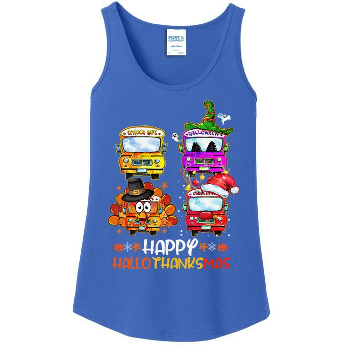 Bus Driver Happy HalloThanksMas Thanksgiving Christmas Ladies Essential Tank