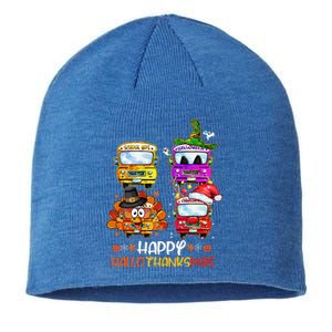 Bus Driver Happy HalloThanksMas Thanksgiving Christmas Sustainable Beanie